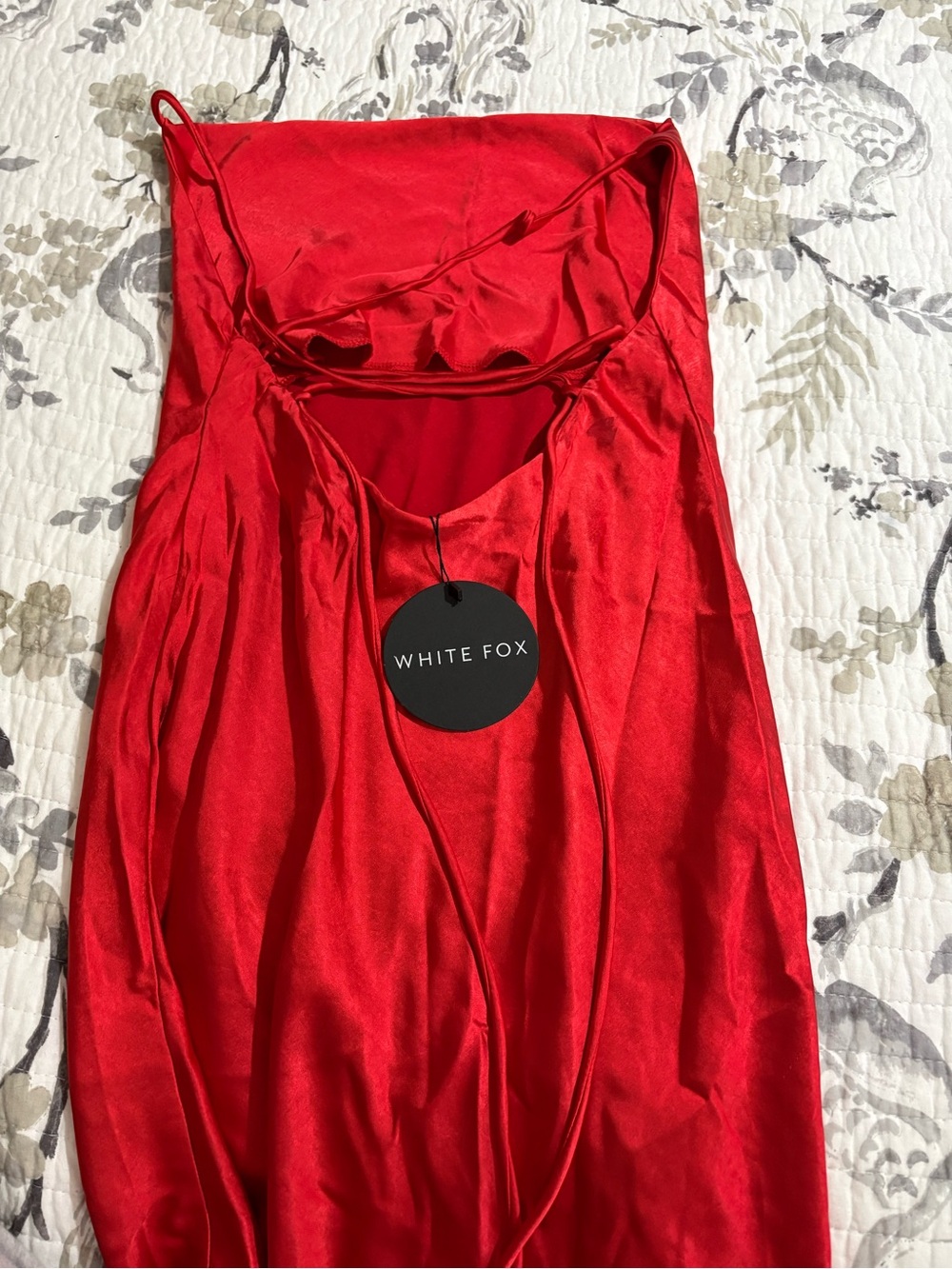 Red Satin A-Line Women's Dress - Picture 2 of 2